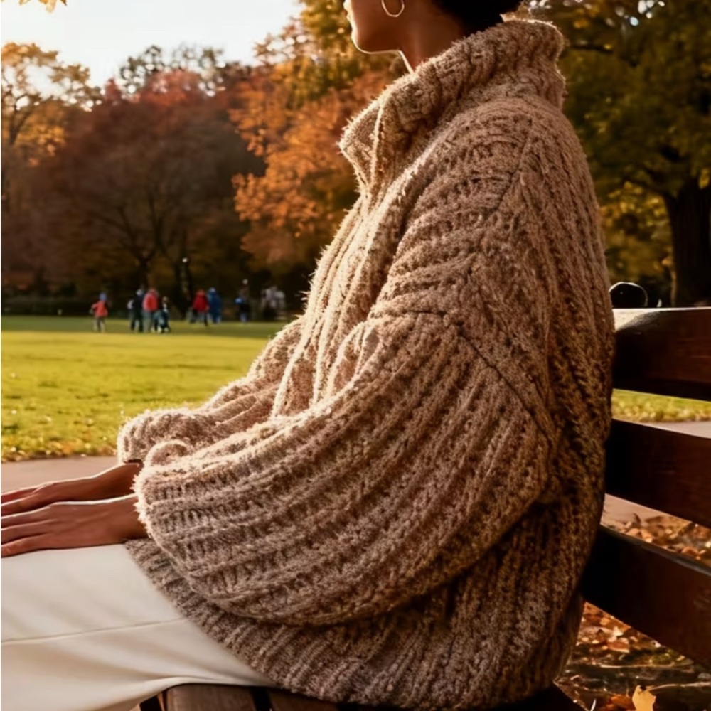 Cozy Brown Knit Sweater - Picture 2 of 11
